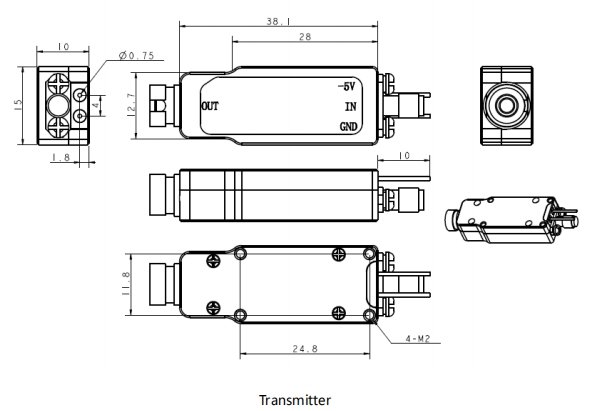 1.5GHz Mini Analog Optical Transceiver t