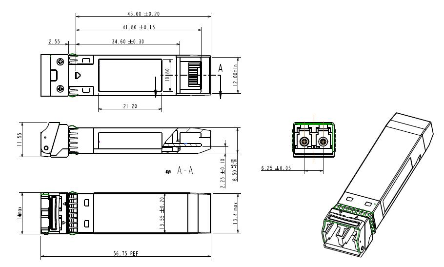 24.33Gbps 1310nm SFP28 Transceiver