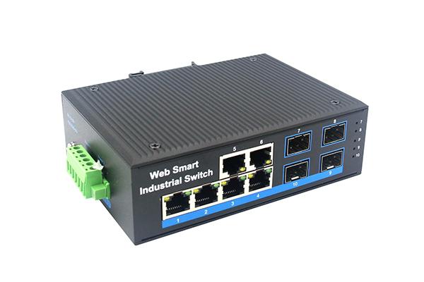 千兆4光6电WEB管理工业交换机
