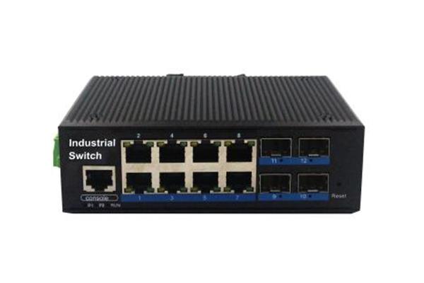 千兆4光8电管理型工业POE交换机（RMON）